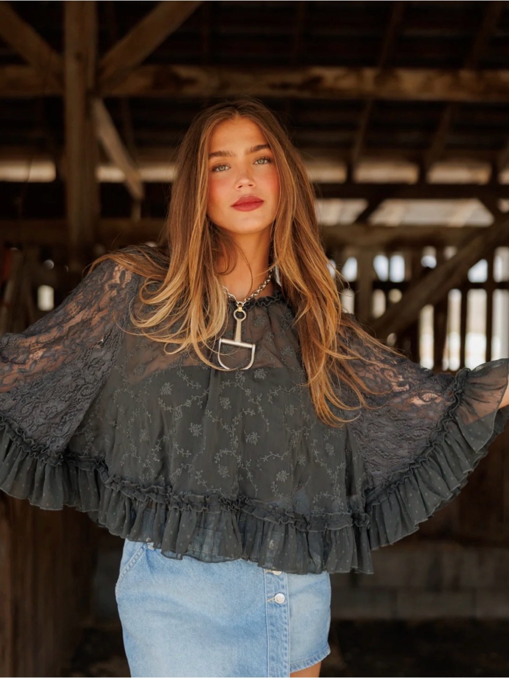 Free People Carly Cape Top